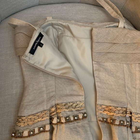 Nanette Lepore boho Beaded Linen mini dress - Picture 5 of 5